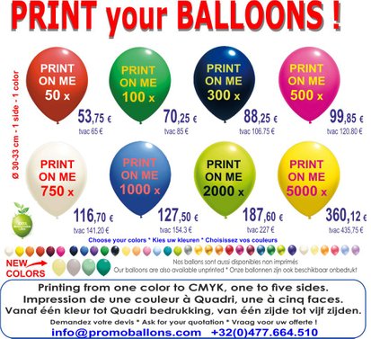 PROMO IMPRESSION BALLONS  * Printing balloons PROMO